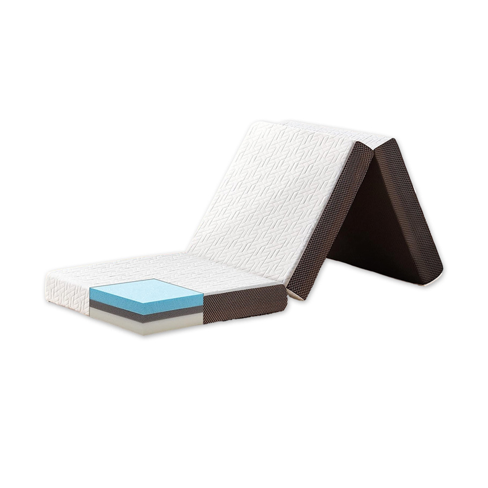 Colchón triple plegable de gel viscoelástico