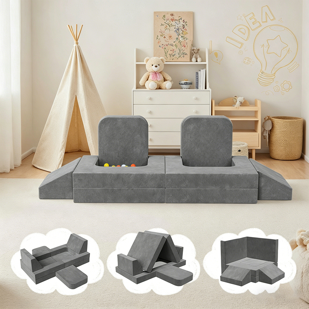 Juego de sofás plegables de ocho piezas para niños