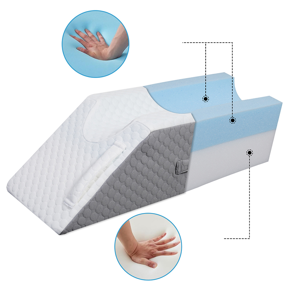 Almohada ranurada de espuma viscoelástica para piernas