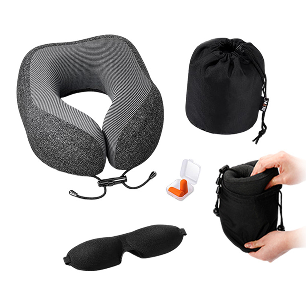 Almohada de espuma viscoelástica extraíble en forma de U para el cuello