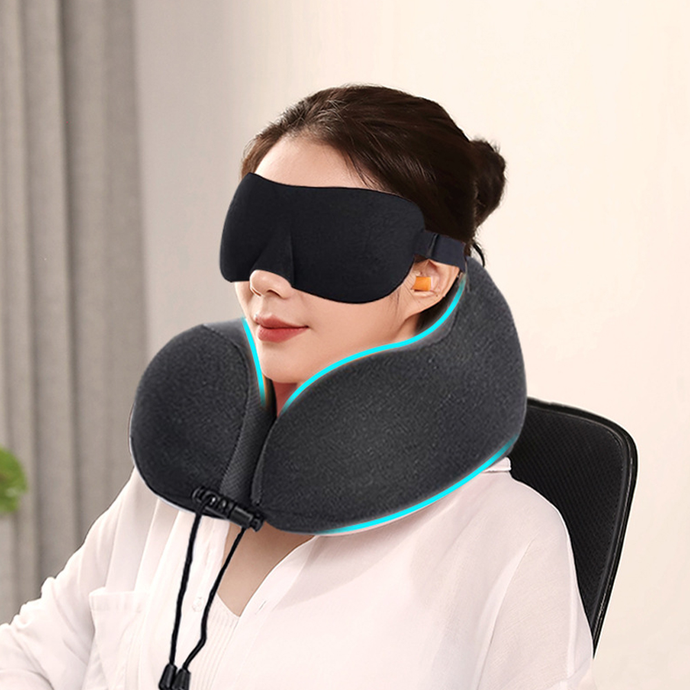 Almohada de espuma viscoelástica extraíble en forma de U para el cuello