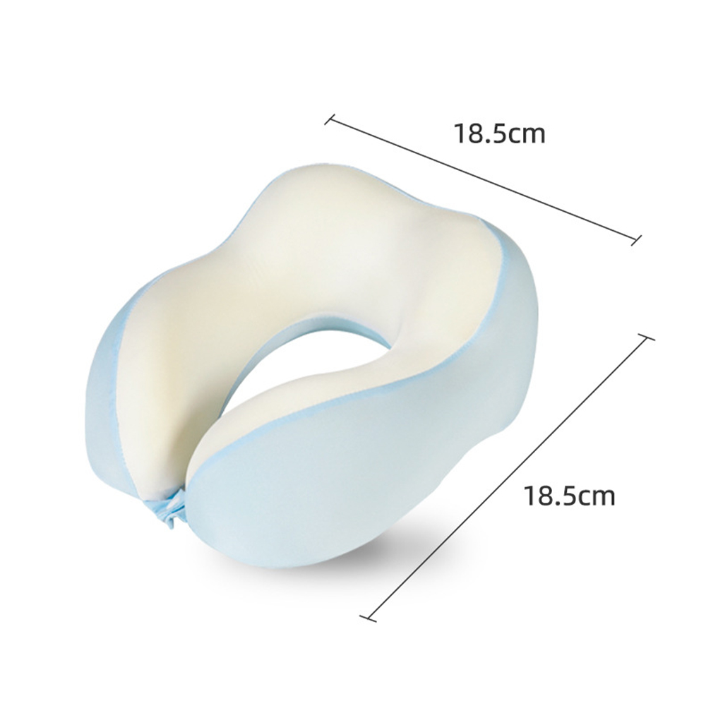 Almohada para el cuello en forma de U de espuma viscoelástica de seda láctea