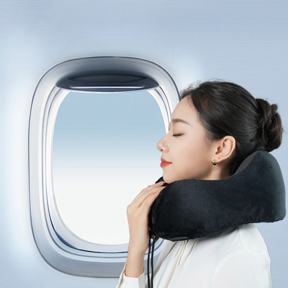 Almohada portátil de espuma viscoelástica para el cuello en forma de U