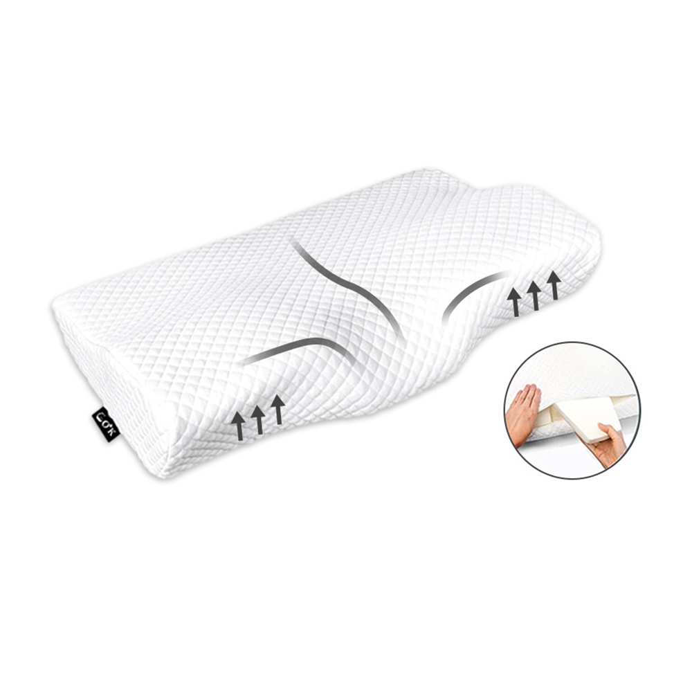 Almohada de espuma viscoelástica en forma de mariposa