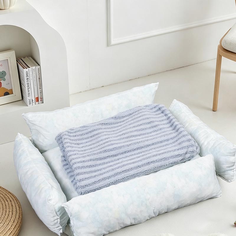 Cama para mascotas a rayas
