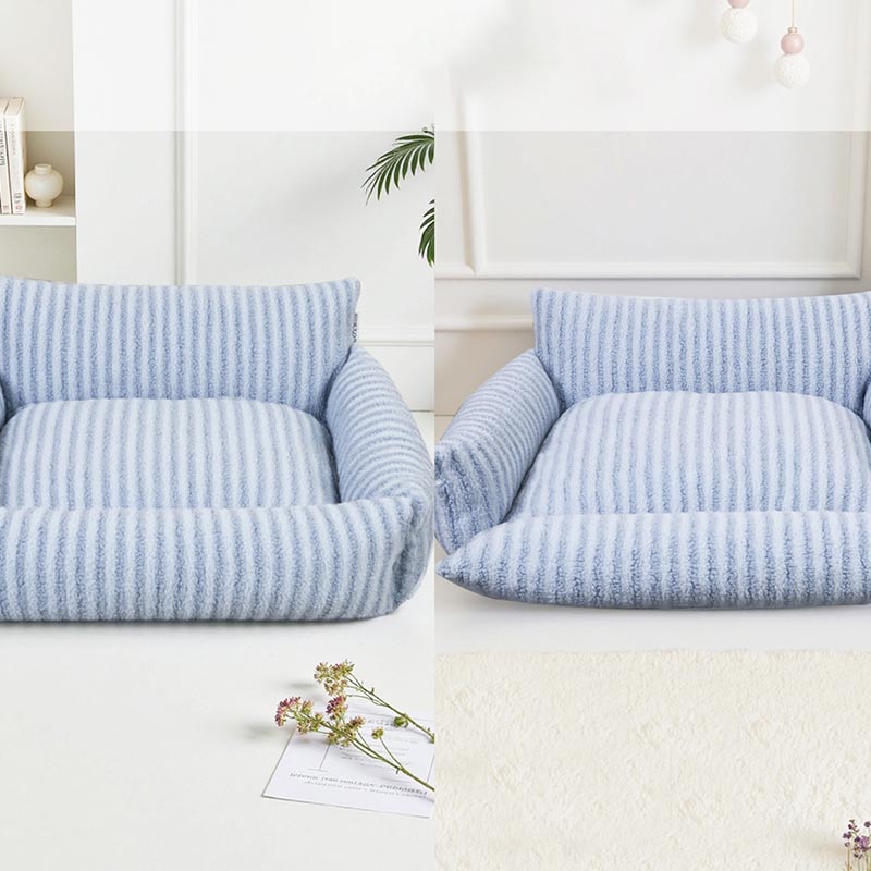 Cama para mascotas a rayas
